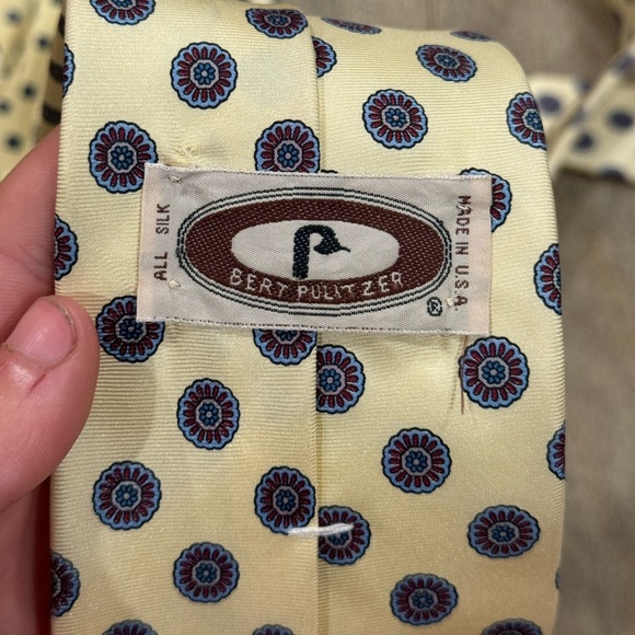 Lot of 3 Vintage Bert Pulitzer Mens Tie Pattern 100% Silk Made In USA - Picture 6 of 7